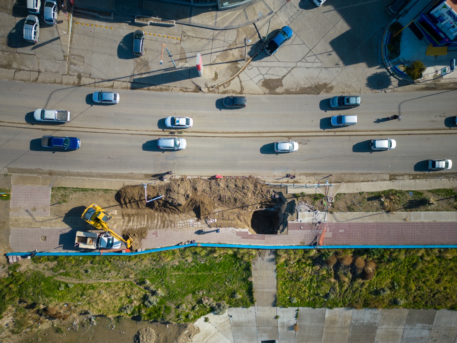 El Municipio convocó a Vialidad Nacional por la rotura de la alcantarilla pluvial del Paseo Costero