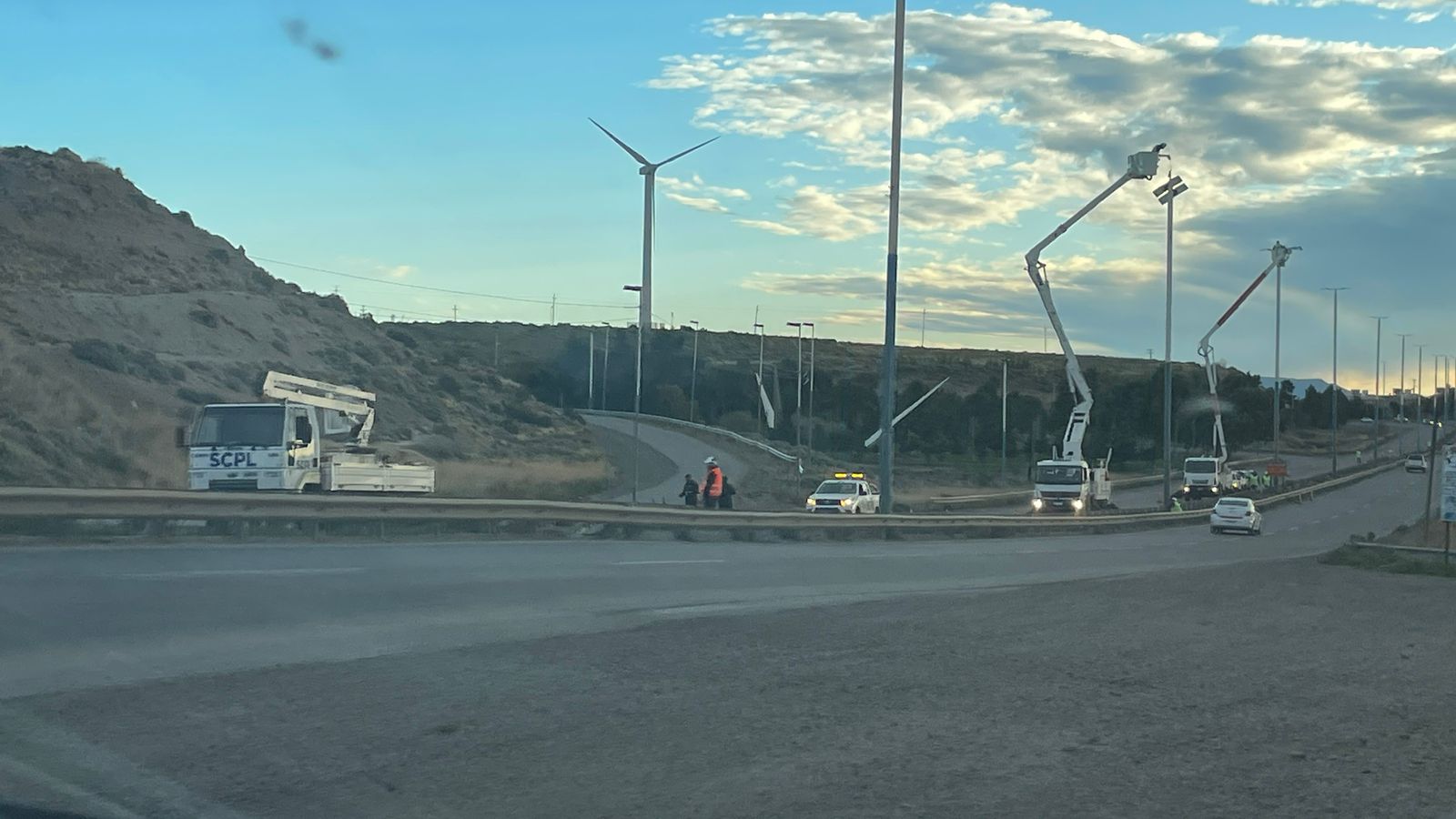 Reducción y corte  de calzada en Ruta Nº 3 por tareas de alumbrado público
