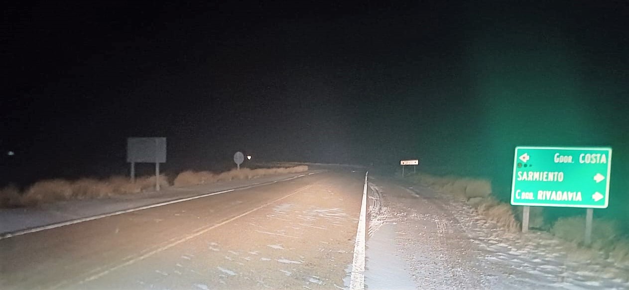 El estado de rutas en Chubut este lunes 23 de junio: calzadas húmedas, nevizcas y animales sueltos