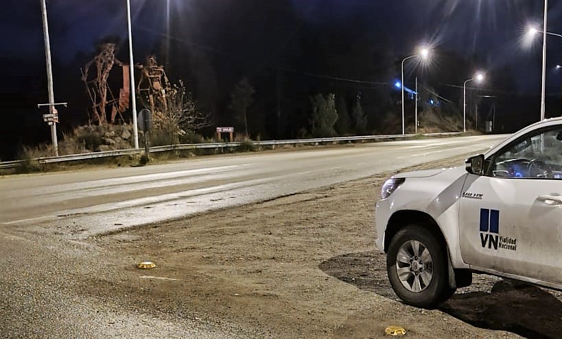 Precaución en rutas nacionales de Chubut por calzada húmeda, heladas y presencia de animales sueltos