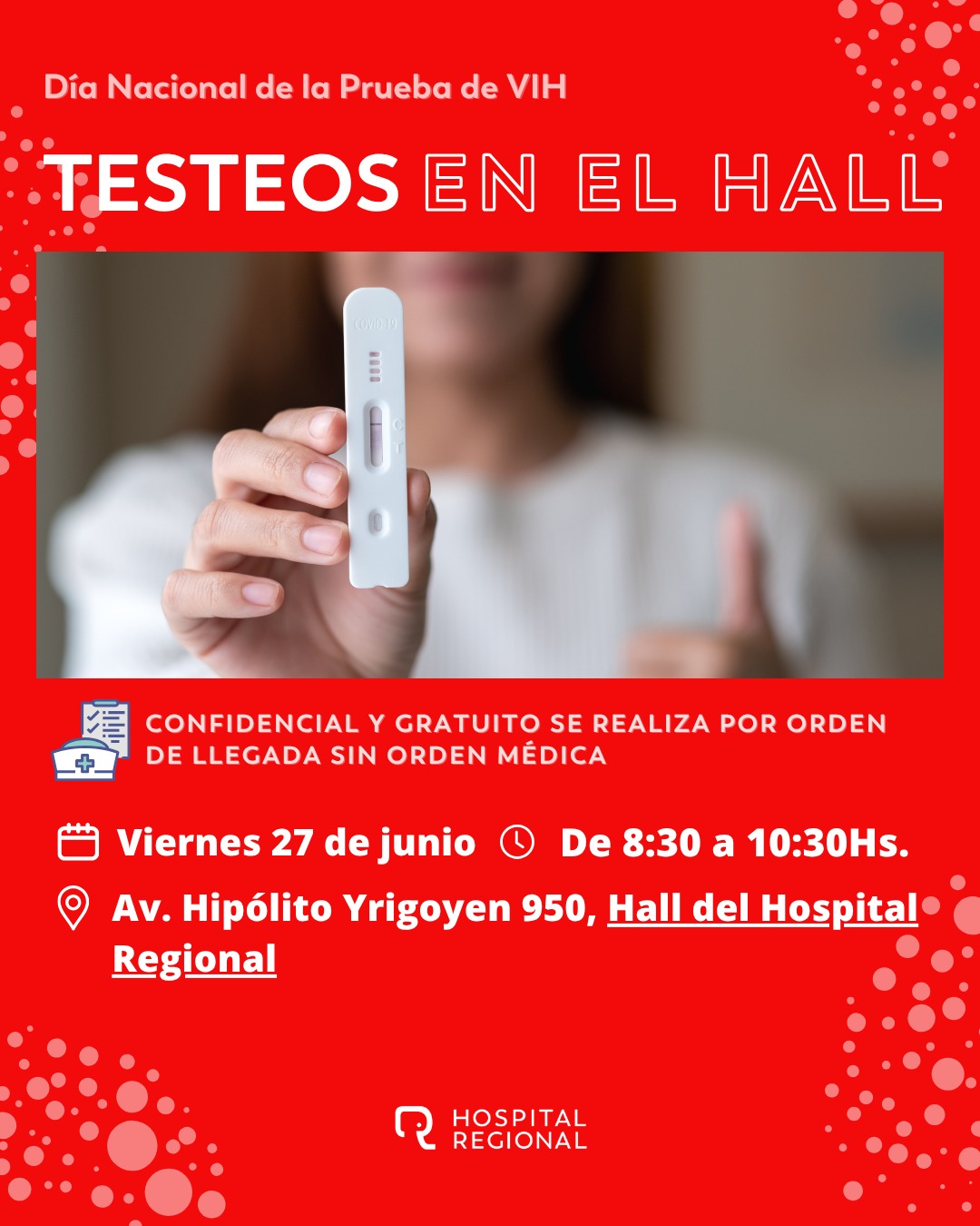 Jornada de testeos de VIH en el Regional