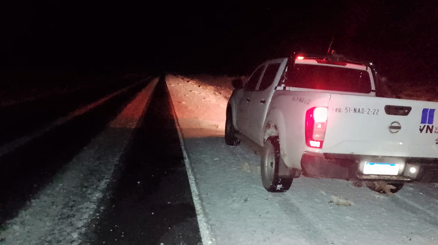 Heladas, escarcha y nieve complican la circulación en rutas de Chubut