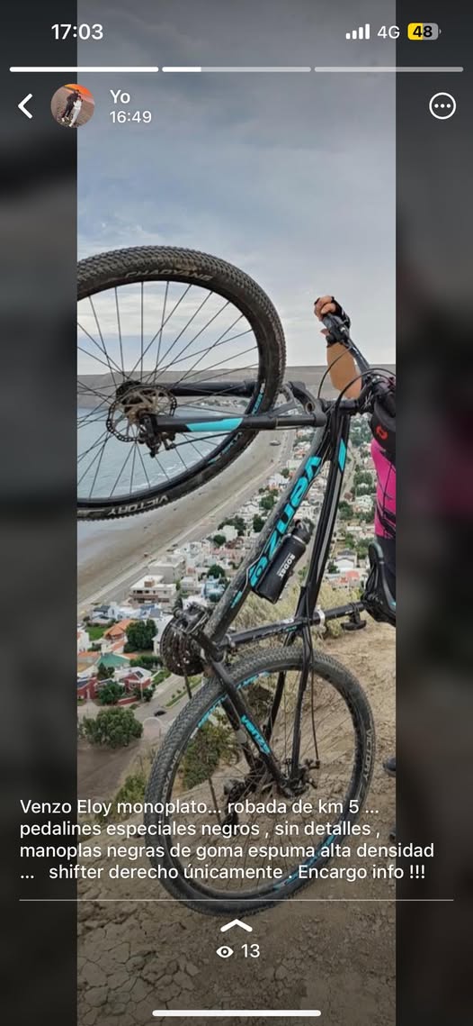 Robaron una bicicleta en Km 5: piden colaboración para recuperarla