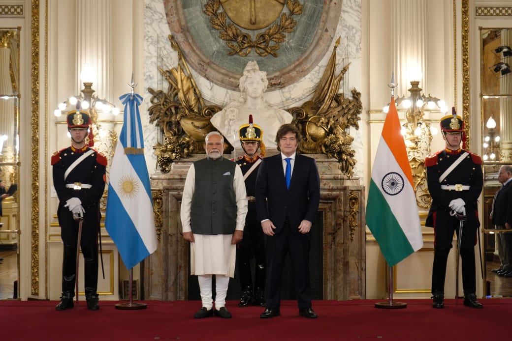 Milei recibió al Primer Ministro de la India, Narendra Modi