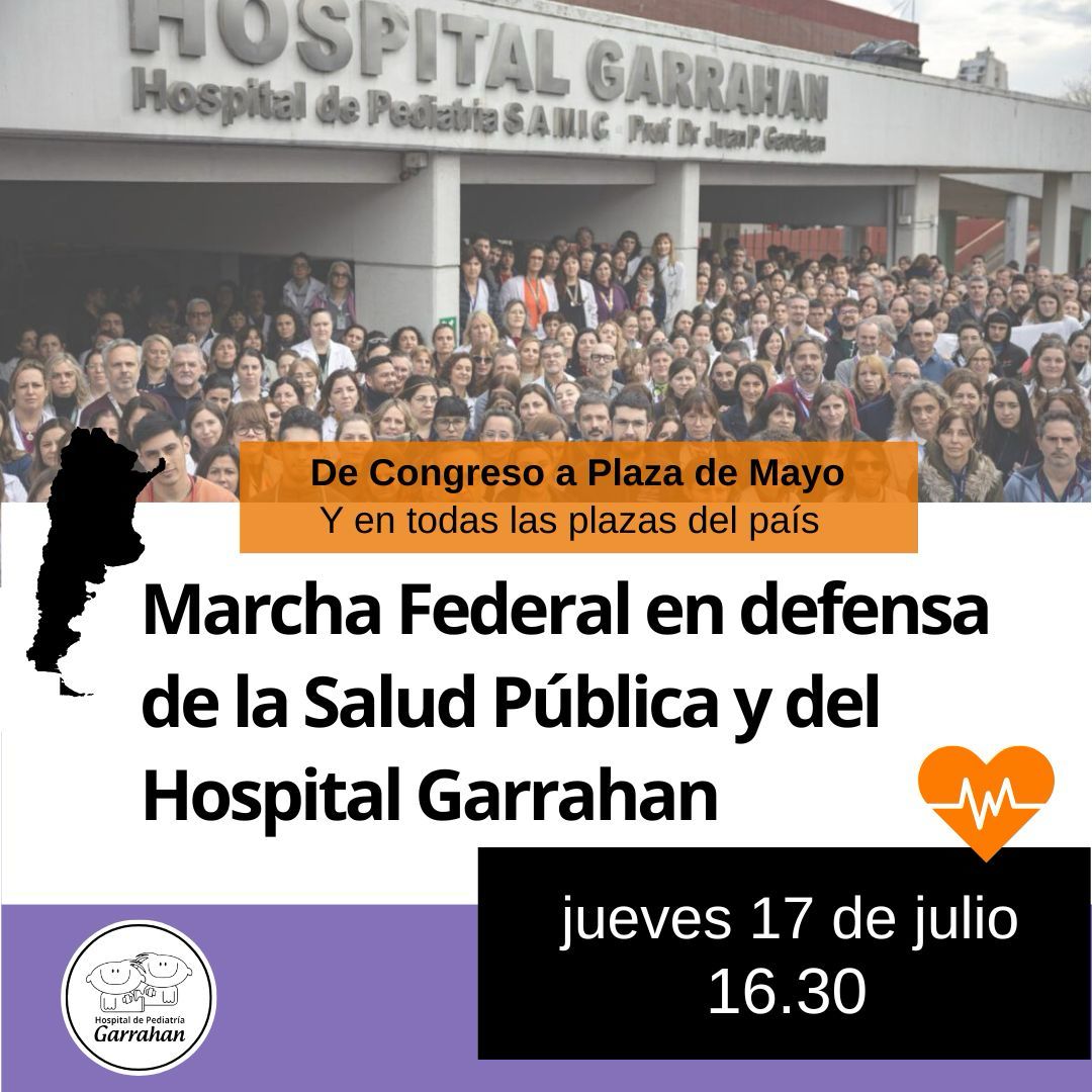 Marcha federal en defensa del Garrahan y la Salud Pública