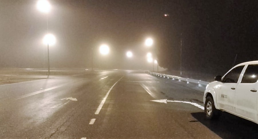 Chubut: calzadas húmedas, niebla y obras viales complican la circulación este miércoles
