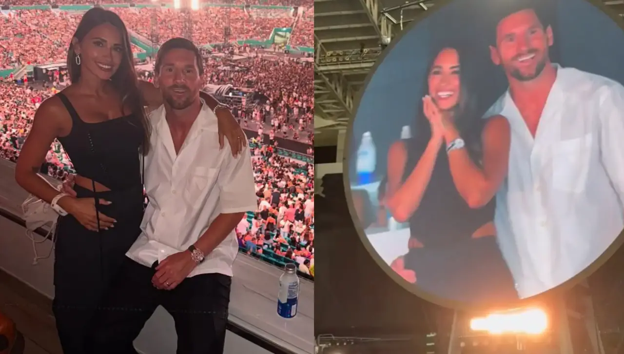 Messi y Antonela sorprendieron en la “kiss cam” durante el show de Coldplay en Miami
