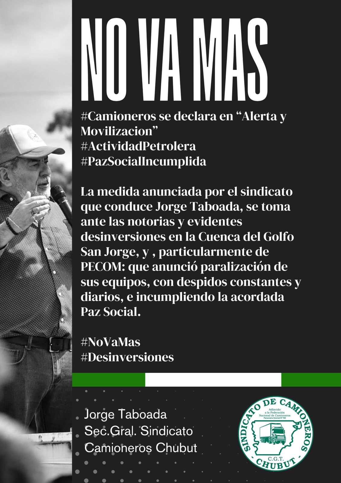 Camioneros se declaró en alerta y movilización
