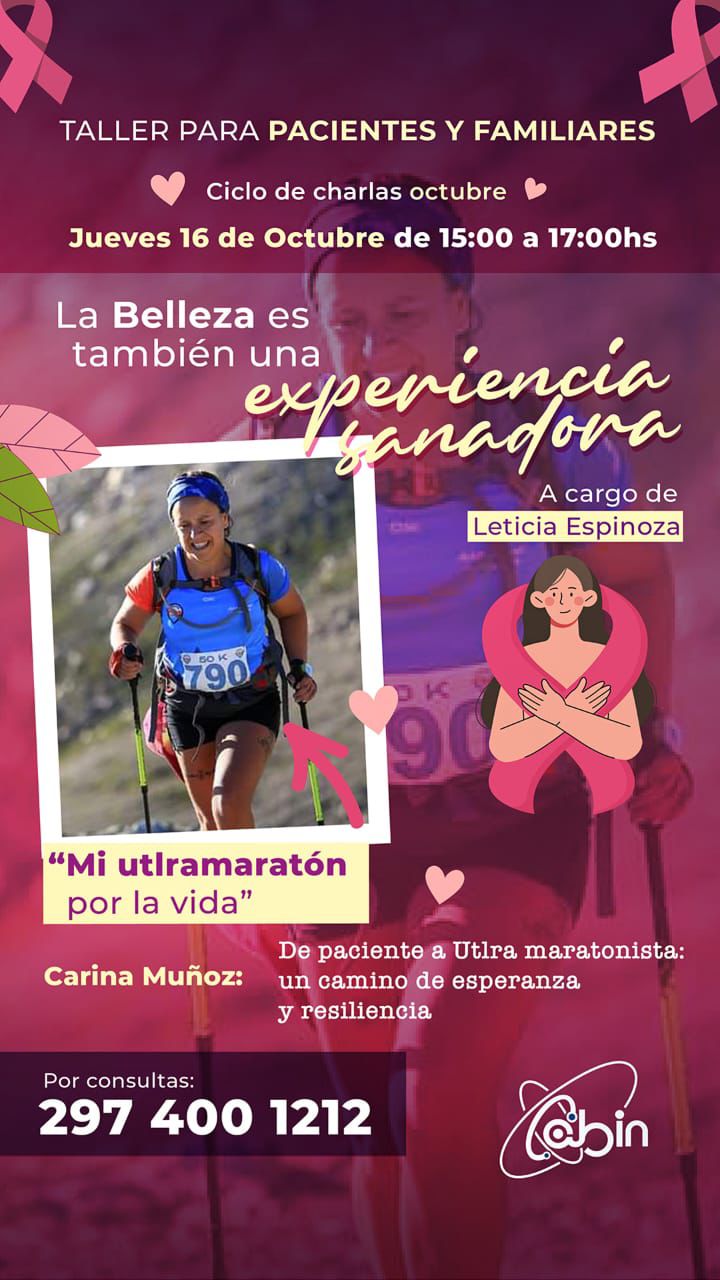 CABIN realizará un taller para pacientes y familiares con el testimonio inspirador de una ultramaratonista