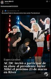 Milei pensó que iba a cantar con AC/DC