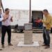 Macharashvili  acompañó el acto de colocación de la piedra fundamental del Polideportivo del Sindicato de Camioneros