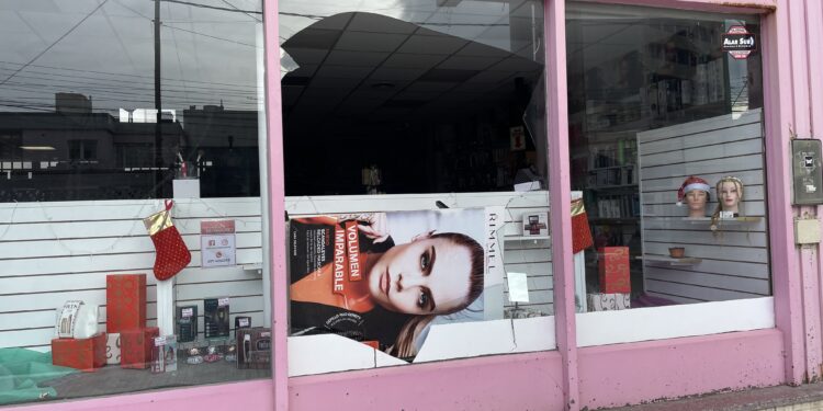 Entraron a robar a la perfumería Salvadores rompiendo el vidrio en plena madrugada