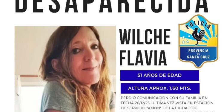 Buscan intensamente a Flavia Andrea Wilche, vista por última vez en Comodoro Rivadavia
