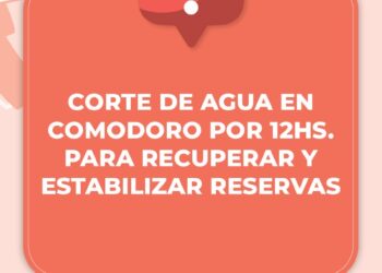 Corte de agua en Comodoro por 12 horas