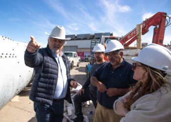 Macharashvili supervisó los avances de la obra de reemplazo del pluvial en la Ruta 3