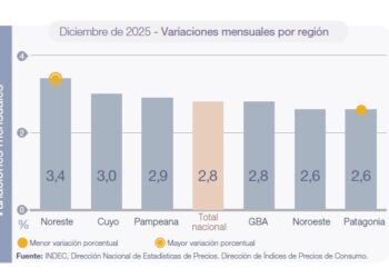 La inflación patagónica en diciembre fue del 2,6% y promedió el 2,8% en el país
