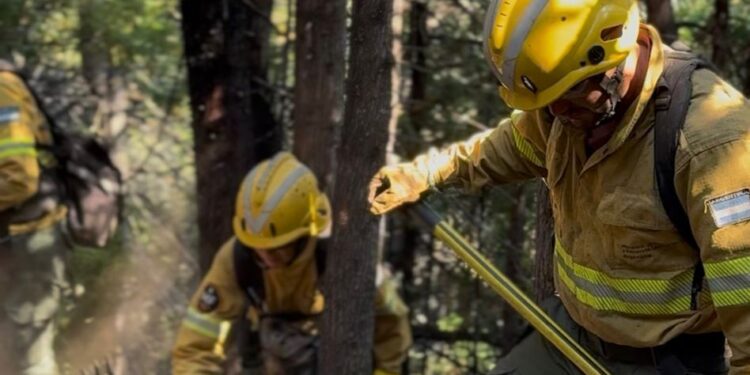 Con el apoyo de numerosos medios aéreos, brigadistas de Chubut y de otros puntos del país combaten los incendios forestales en la Cordillera