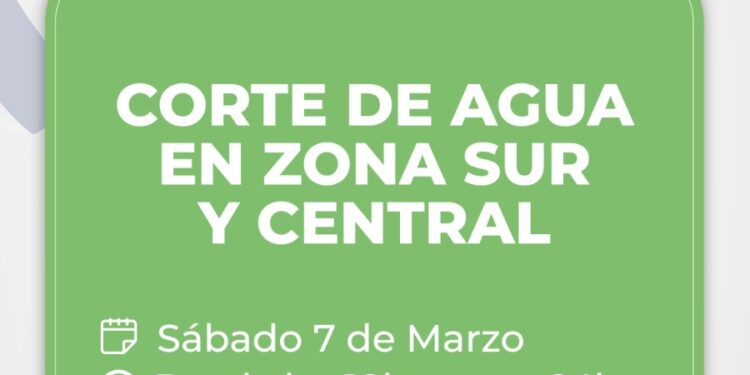 Corte programado de agua en Zona Sur y Central para recuperar reservas