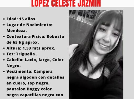 Buscan a Celeste Jazmín López, una adolescente de 15 años desaparecida en Km 8