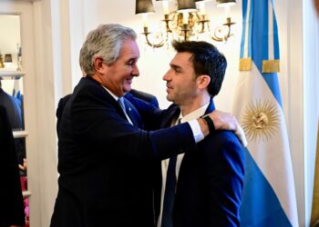 Torres con Quirno y el presidente de Uruguay 