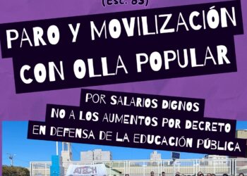Olla popular docente con movilización