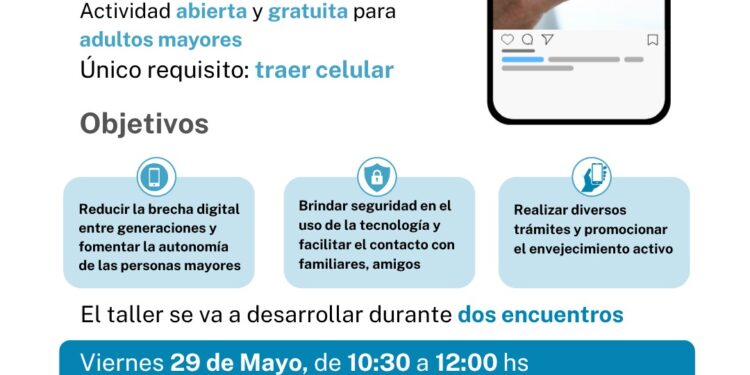 Taller gratuito sobre uso de tecnología para adultos mayores en el Hospital Zonal Alvear