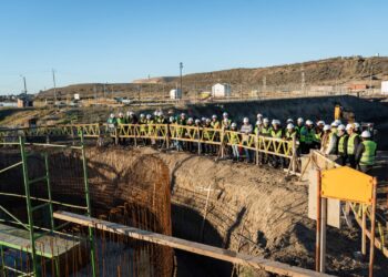 Estudiantes de la UNPSJB visitaron la Planta de Tratamiento de Rada Tilly y conocieron los avances de la obra de ampliación
