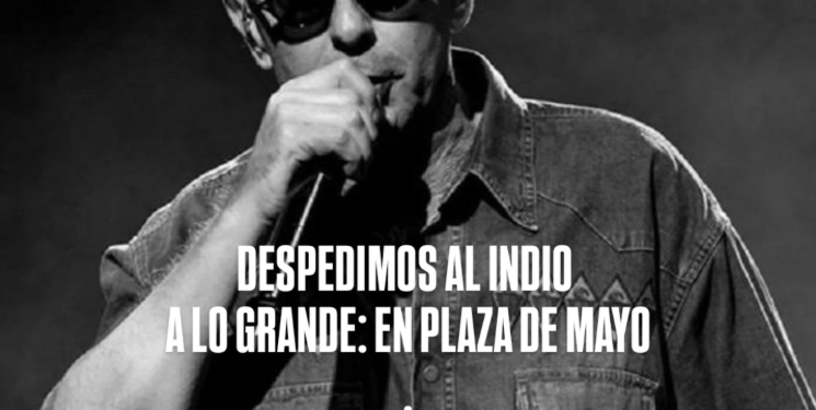 Misa ricotera en Plaza de Mayo tras la muerte del Indio Solari