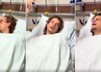 El video viral del actor que despertó de una cirugía alentando a la Selección