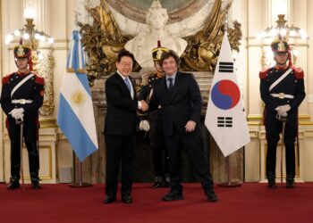 Milei con el presidente de la República de Corea