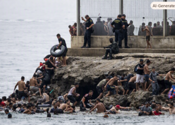 Avalancha de migrantes colapsó los controles en Ceuta
