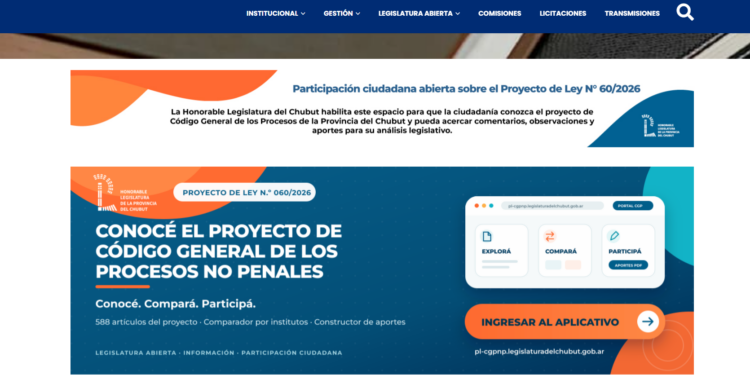 La Legislatura del Chubut lanza app para debatir el nuevo Código Procesal