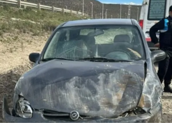 Vuelco de un auto en el cruce de las rutas 3 y 26