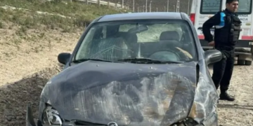 Vuelco de un auto en el cruce de las rutas 3 y 26