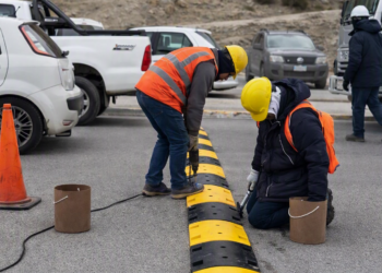 Colocan reductores de velocidad en el centro de Comodoro