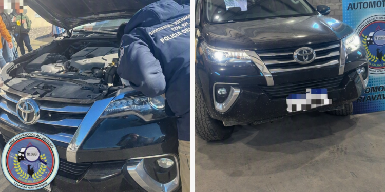 Secuestraron una Toyota SW4 con numeración adulterada en Comodoro