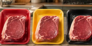 El color de las bandejas de carne que significa realmente