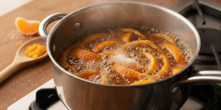 Hervir cáscaras de mandarina con azúcar, un truco casero que gana espacio