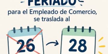 El Día del Empleado de Comercio se trasladará al lunes 28