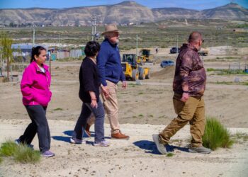 Macharashvili supervisó obras viales y terrenos entregados en René Favaloro