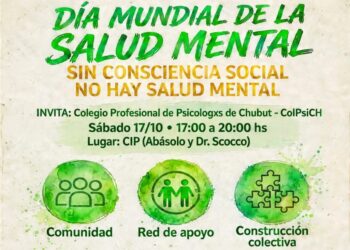 Jornada abierta por el Día Mundial de la Salud Mental: talleres, feria y espacios de encuentro en Comodoro