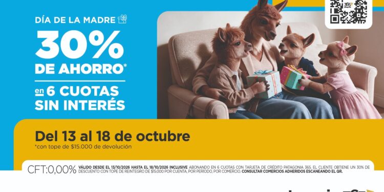 El Banco del Chubut acompaña el Día de la Madre con beneficios para las familias y el comercio local