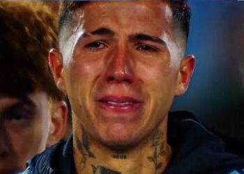 Enzo Fernández no pudo contener las lágrimas durante la despedida de Messi