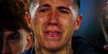 Enzo Fernández no pudo contener las lágrimas durante la despedida de Messi